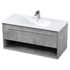 Elegant Decor 40 Inch Single Bathroom Floating Vanity In Concrete Grey VF43040CG